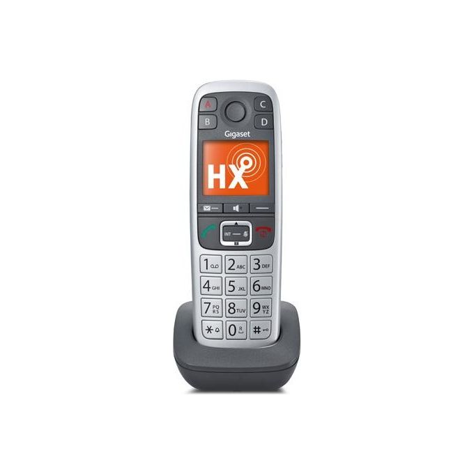 Gigaset S30852-H2766-B101 E560HX Telefono cordless DECT Identificatore di chiamata Vivavoce Segreteria telefonica Tasti retroilluminati colore Platinum