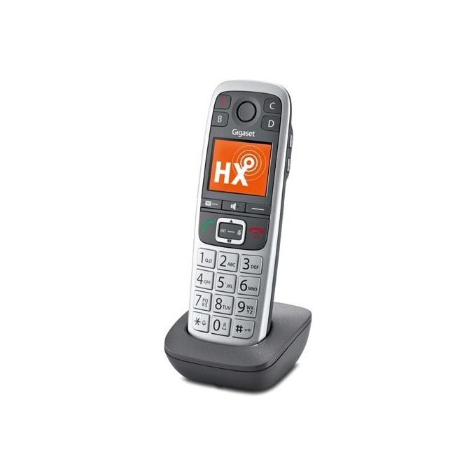 Gigaset S30852-H2766-B101 E560HX Telefono cordless DECT Identificatore di chiamata Vivavoce Segreteria telefonica Tasti retroilluminati colore Platinum