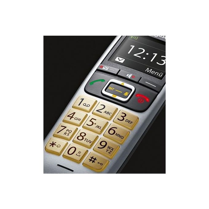 Gigaset S30852-H2766-B101 E560HX Telefono cordless DECT Identificatore di chiamata Vivavoce Segreteria telefonica Tasti retroilluminati colore Platinum