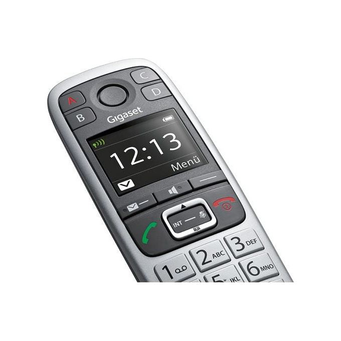Gigaset S30852-H2766-B101 E560HX Telefono cordless DECT Identificatore di chiamata Vivavoce Segreteria telefonica Tasti retroilluminati colore Platinum