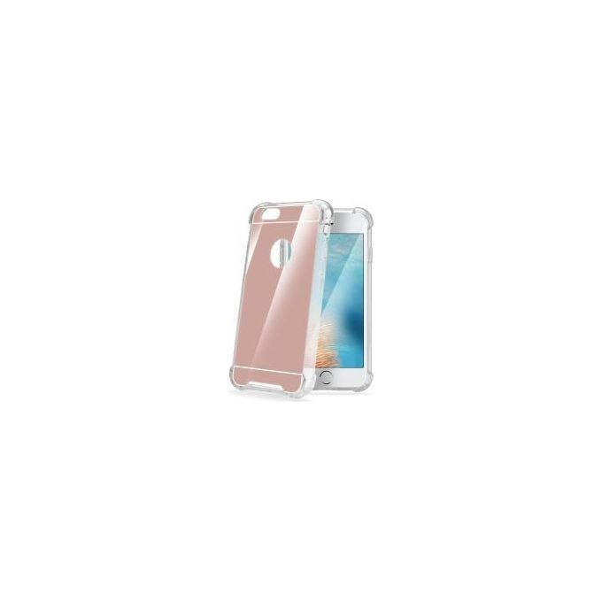 Celly ARMORMIR801RG Armor Mirror Custodia Rigida con Retro a Specchio e Cornice Trasparente in Gomma per iPhone 7 Plus Rosa
