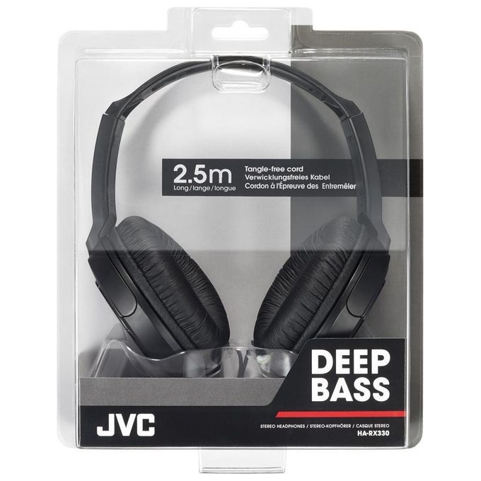 JVC HA-RX330-E Cuffia Circumaurale a Padiglione Auricolare Nero