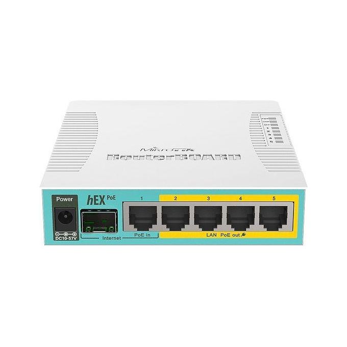 Mikrotik RB960PGS hEX PoE Router cablato 5 porte Gigabit PoE in-out SFP USB 2.0 colore Bianco