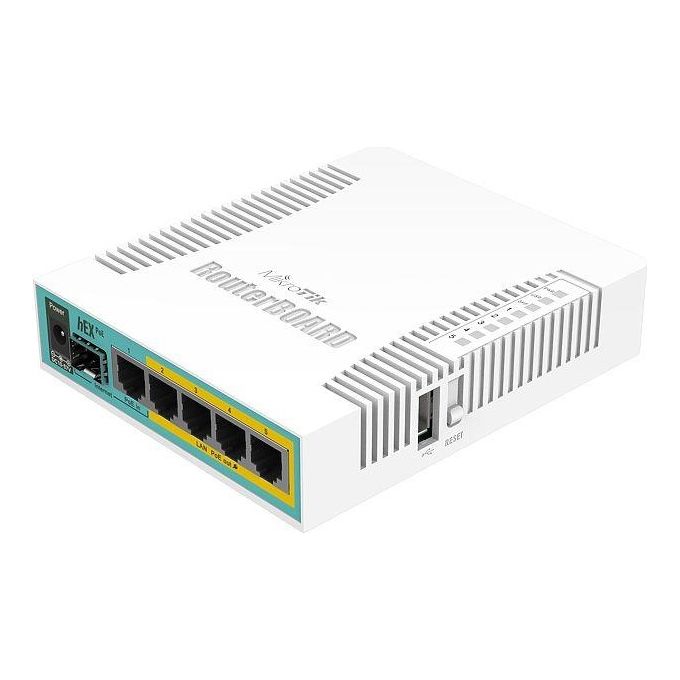 Mikrotik RB960PGS hEX PoE Router cablato 5 porte Gigabit PoE in-out SFP USB 2.0 colore Bianco
