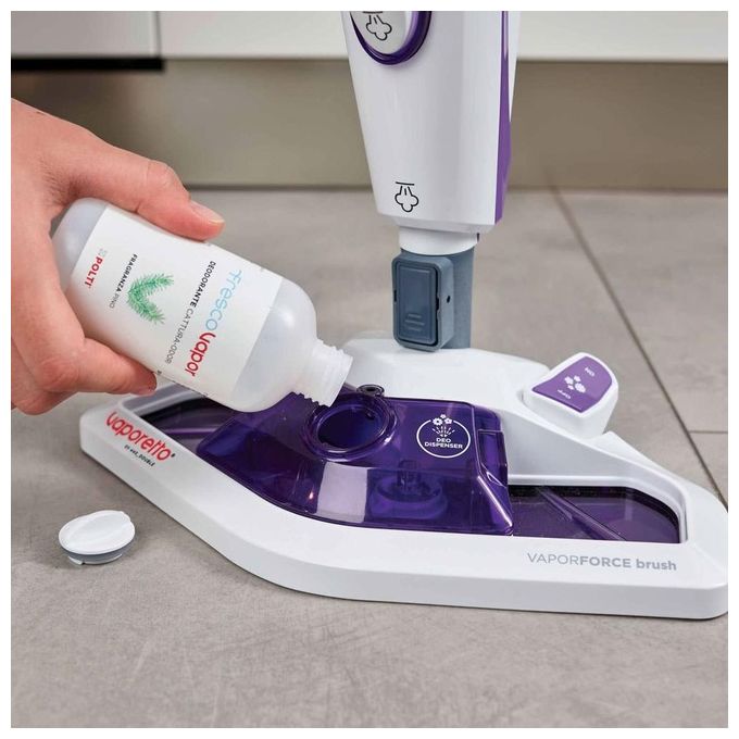 Polti PTEU0274 Vaporetto SV440_Double Scopa a Vapore Portatile Senza Sacco 2 in 1 Capacita' 300 ml Potenza 1500 W Bianco-Viola