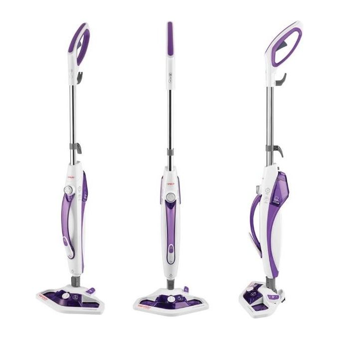 Polti PTEU0274 Vaporetto SV440_Double Scopa a Vapore Portatile Senza Sacco 2 in 1 Capacita' 300 ml Potenza 1500 W Bianco-Viola