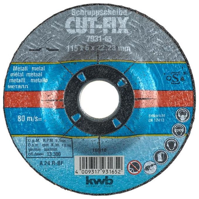 Kwb Disco da sbavo Cut-Fix 793165 115mm 6mm per metallo e acciaio smerigliatrice