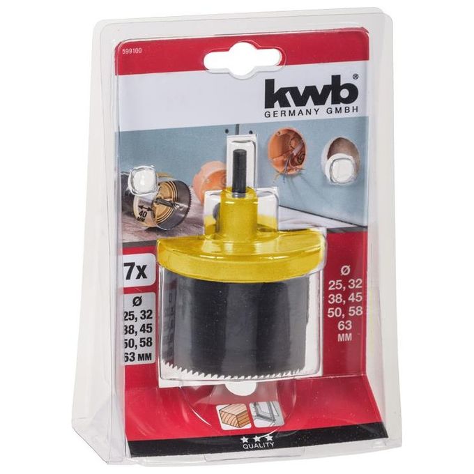 Kwb Sega A Tazza Per Trapano Per Plastica E Legno 6.3Cm 7 Pezzi