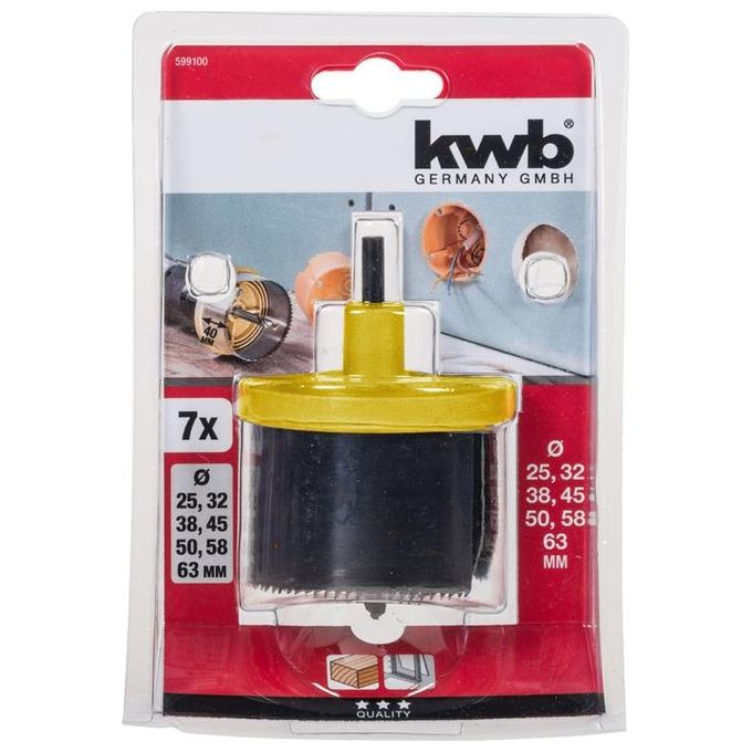 Kwb Sega A Tazza Per Trapano Per Plastica E Legno 6.3Cm 7 Pezzi