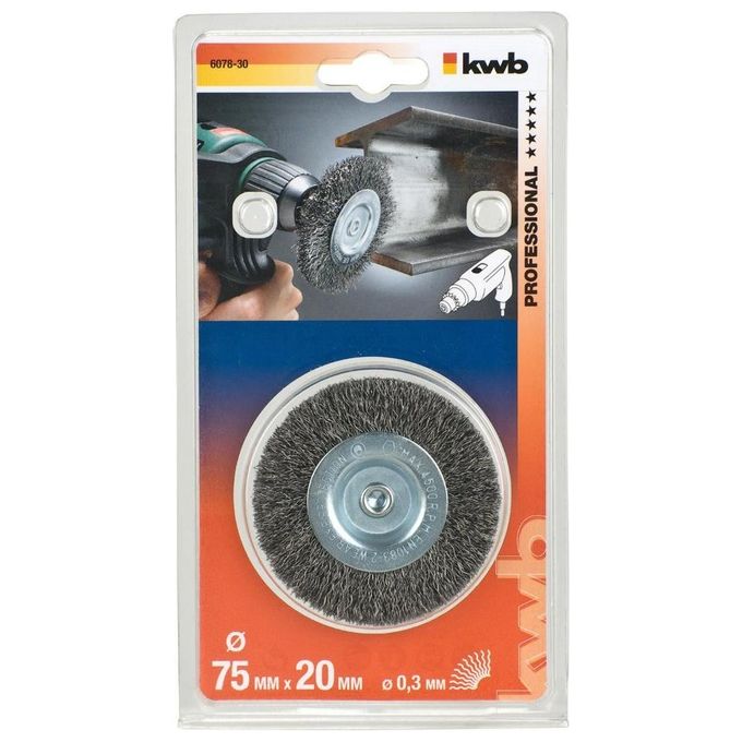 Kwb Ruota A Raggi Di Filo Di Acciaio Spazzola A Disco 7.5Cm