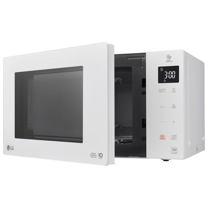 LG MH6535GDH NeoChef - Forno a Microonde con Grill 25 L, 1000 W, Tecnologia Smart Inverter con Funzione Crisp e Cottura a Vapore, Display LED, Colore Bianco