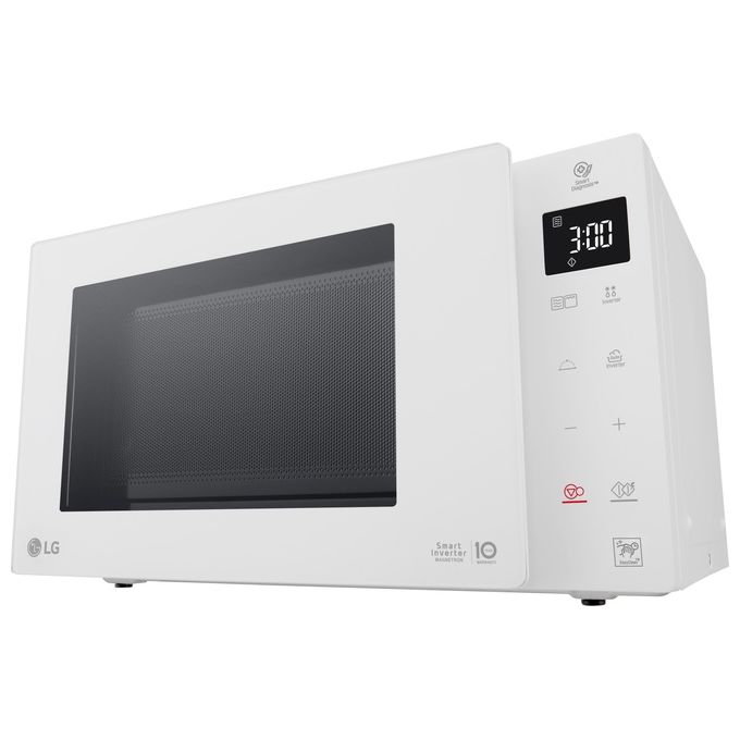 LG MH6535GDH NeoChef - Forno a Microonde con Grill 25 L, 1000 W, Tecnologia Smart Inverter con Funzione Crisp e Cottura a Vapore, Display LED, Colore Bianco