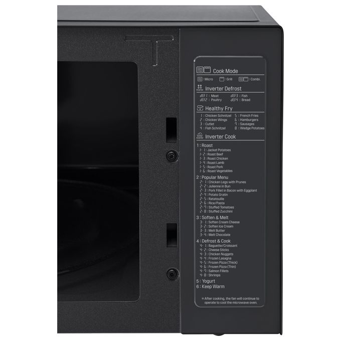 LG MH7265DPS Neochef Forno a Microonde con Grill Tecnologia Smart Inverter Capacita' 32 Litri Potenza 1350 W Funzione Crisp Programmi Automatici Display LED Nero