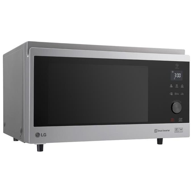 LG MJ3965ACS Neochef Forno a Microonde con Grill Tecnologia Smart Inverter Capacita' 39 Litri Potenza 1350 W Funzione Crisp Cottura a Vapore Display LED Acciaio Inox