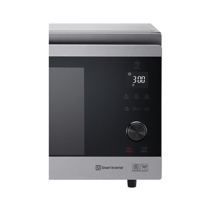 LG MJ3965ACS Neochef Forno a Microonde con Grill Tecnologia Smart Inverter Capacita' 39 Litri Potenza 1350 W Funzione Crisp Cottura a Vapore Display LED Acciaio Inox