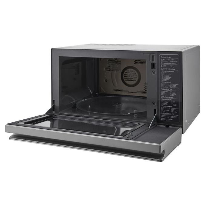 LG MJ3965ACS Neochef Forno a Microonde con Grill Tecnologia Smart Inverter Capacita' 39 Litri Potenza 1350 W Funzione Crisp Cottura a Vapore Display LED Acciaio Inox