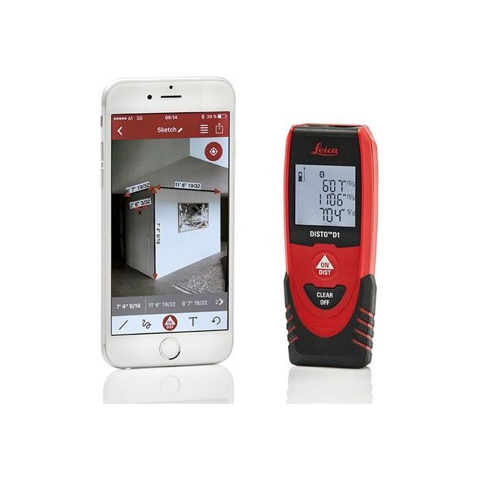 Leica DISTO D1 Misuratore Laser 40 m Precisione 2 mm Bluetooth 4.0 IP54 colore Nero