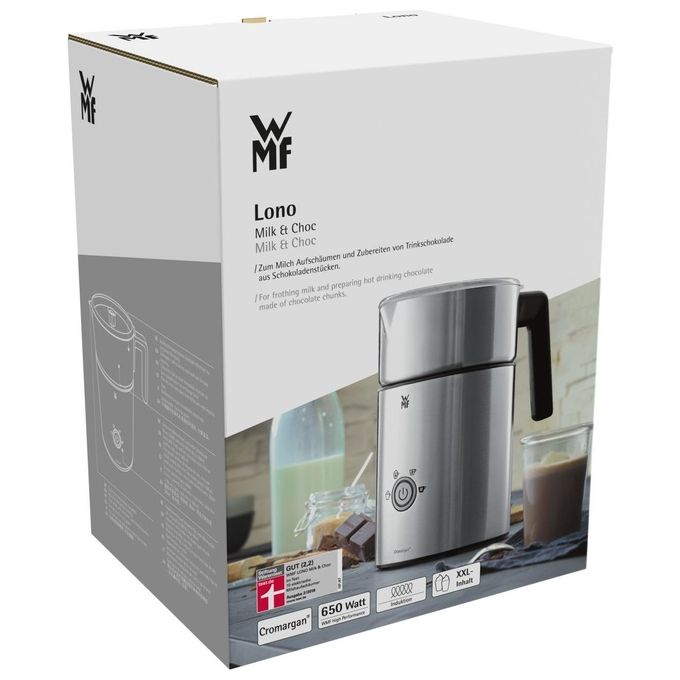 WMF 413170011 Lono Milk and Choc Montalatte a Induzione 500 ml 650W spuma calda e fredda cioccolata calda colore Argento