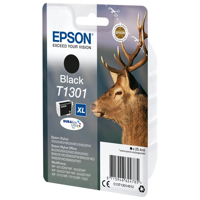 Epson T1301 25.4 ml misura XL nero originale blister cartuccia dinchiostro per Stylus Office BX535, BX630, BX635, BX935, WorkForce WF-3520, 3530, 3540, 7015, 7515, 7525