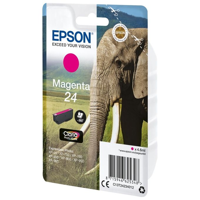 Epson C13T24234022 Cartuccia Inchiostro Magenta Elefante Xp 750