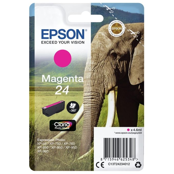 Epson C13T24234022 Cartuccia Inchiostro Magenta Elefante Xp 750