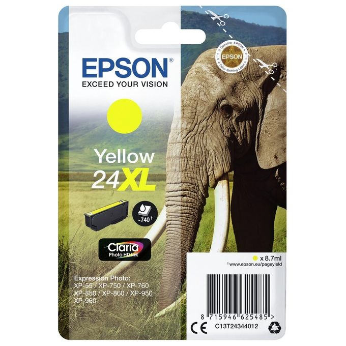Epson C13T24344022 Cartuccia Inchiostro Giallo Serie 24XL Elefante