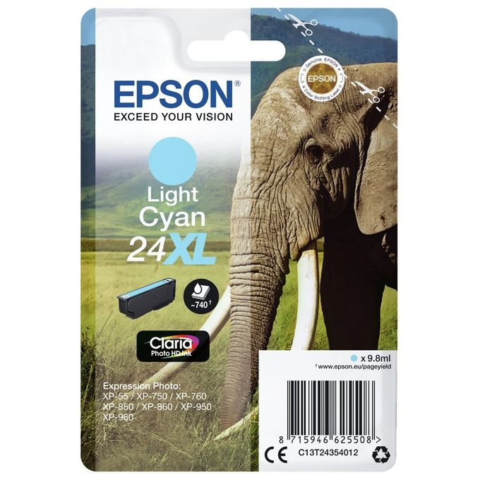 Epson 24XL Cartuccia Inchiostro 9,8ml XL Cyan Chiaro
