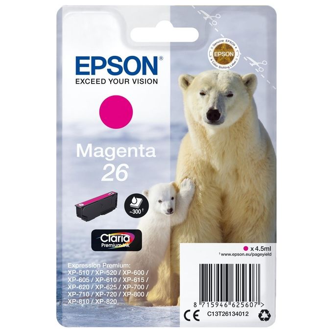 Epson C13T26134012 Cartuccia d'Inchiostro Claria Magenta 26