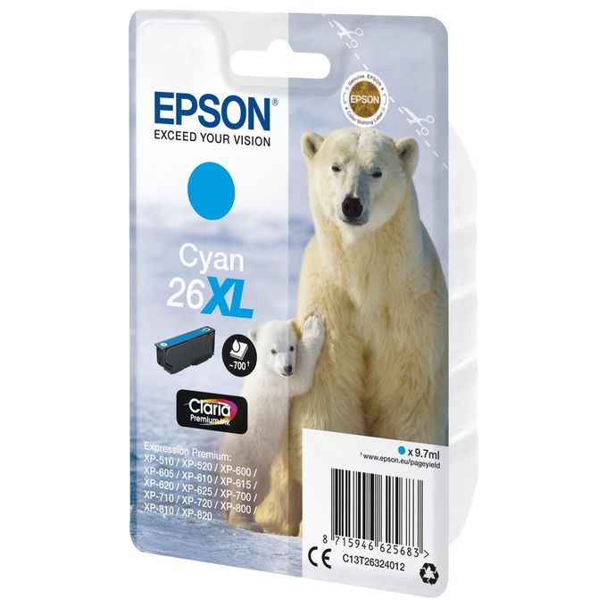 Epson C13T26324012 Cartuccia d'Inchiostro Claria Cyan 26xl