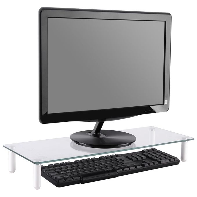 Digitus Rialzo Universale per Monitor 13''-32'' in Vetro Ergonomico per Scrivania 20kg