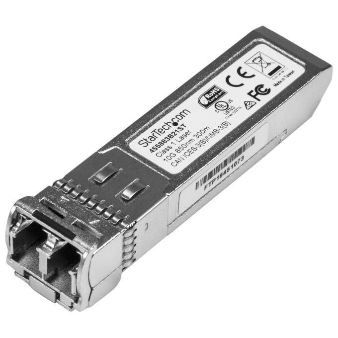 StarTech 455883B21ST Modulo Ricetrasmettitore in Fibra SFP+ 10 Gbps 850 nm MM LC 10GBase-SR DDM Hot-Swap fino a 300 m colore Nero