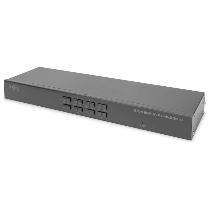 Digitus DS-12910 Switch KVM HDMI 8 Porte 4K Ultra HD 3840 x 2160 Pixel 30 Hz con Auto-Scan e Keep-Online colore Nero
