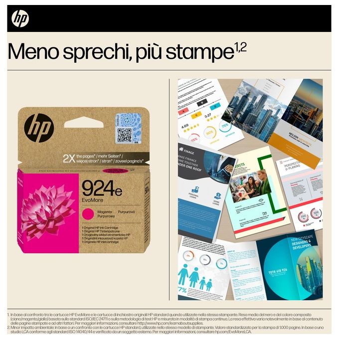 HP 4K0U8NE EvoMore Cartuccia di Inchiostro Originale 924E XL 800 pagine colore Magenta