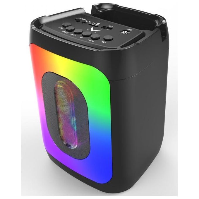 Majestic 116301 BK Flame 1 Pro Party Speaker Bluetooth 5.0 10W TWS Luci LED Microfono Batteria Ricaricabile colore Nero