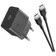 Cellularline Charger KIT_ Caricatore Usb Type-C 15W e cavo Usb Type-C 1mt Nero