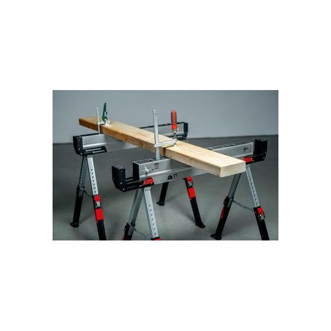 Metabo 626990000 MAB 82 Cavalletti da Lavoro Regolabili in Altezza con Supporti Laterali 590 kg per Singolo Cavalletto colore Nero Metallico