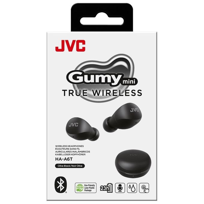 JVC HA-A6T Gumy Mini Auricolari True Wireless Bluetooth 5.1 In-ear IPX4 Autonomia 23h colore Nero