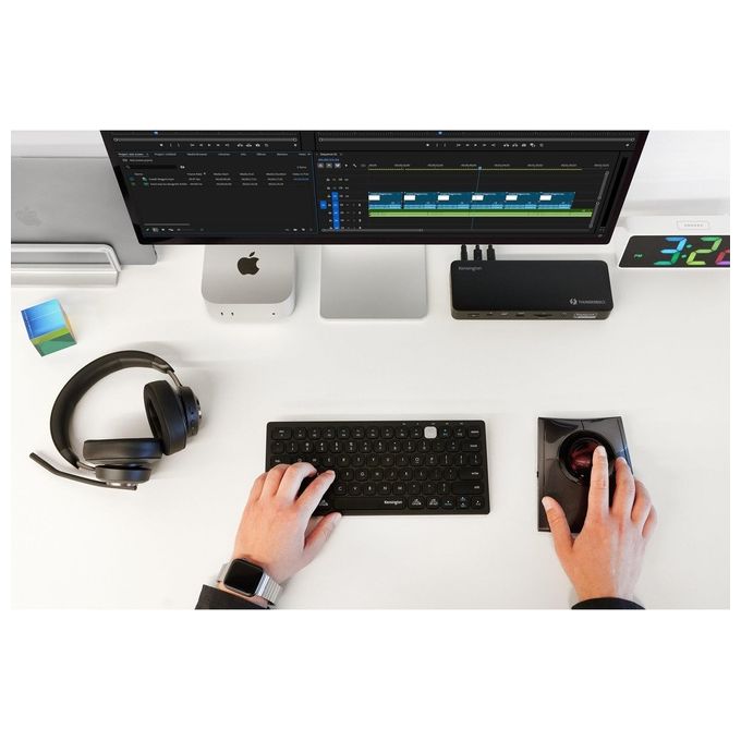 Kensington K83452WW Cuffie over-ear Bluetooth H3000 Cancellazione Rumore Attiva con AI Durata Batteria 60 h Connessione Bluetooth 5.2 colore Nero