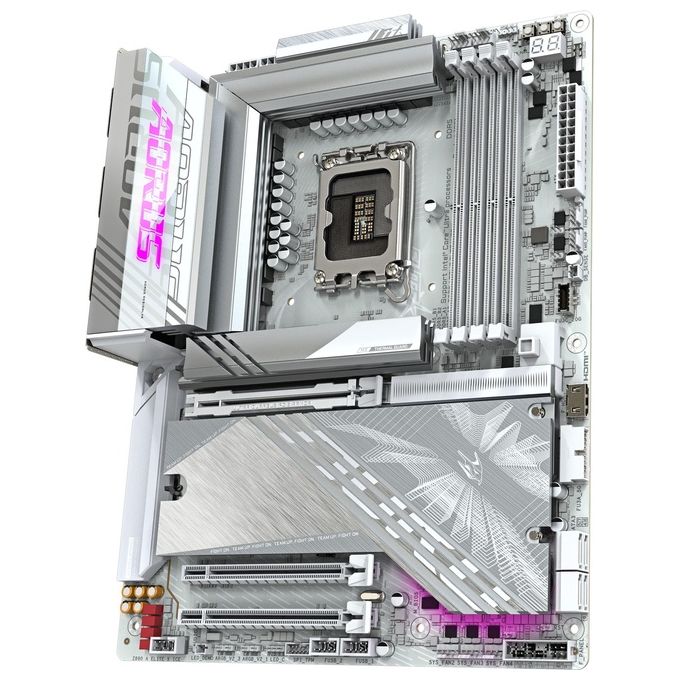 GIGABYTE Z890 A ELITE X ICE Scheda Madre ATX Supporta CPU Intel Core Ultra Serie 2 DDR5 fino a 9500MHz OC Wi-Fi 7 Thunderbolt 4 colore Bianco