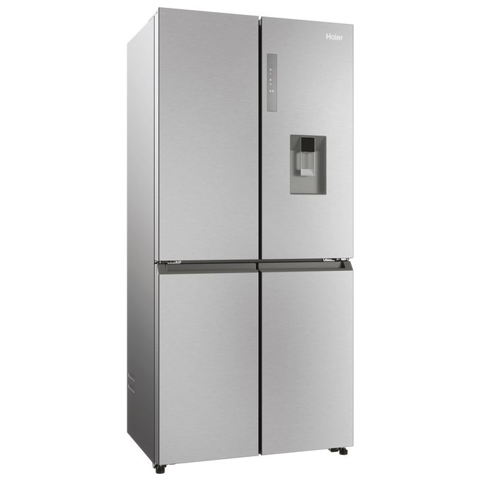 Haier HCR3818EWMM Cube 83 Frigorifero 4 Porte 463 L 181 cm Classe E 35 dB No Frost Dispenser Acqua colore Platino