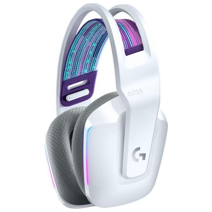 Logitech G 981-000883 G733 Lightspeed Cuffia Gaming Wireless Microfono Blue Voice RGB Driver Pro-G DTS 29h autonomia colore Bianco