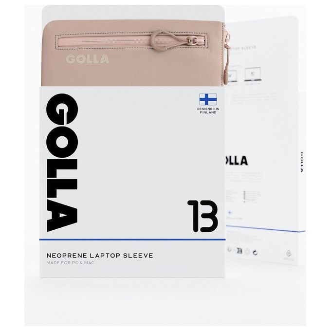 Golla 601662 Sleeve Custodia Notebook 13'' Neoprene Impermeabile 2 Scomparti colore Crema