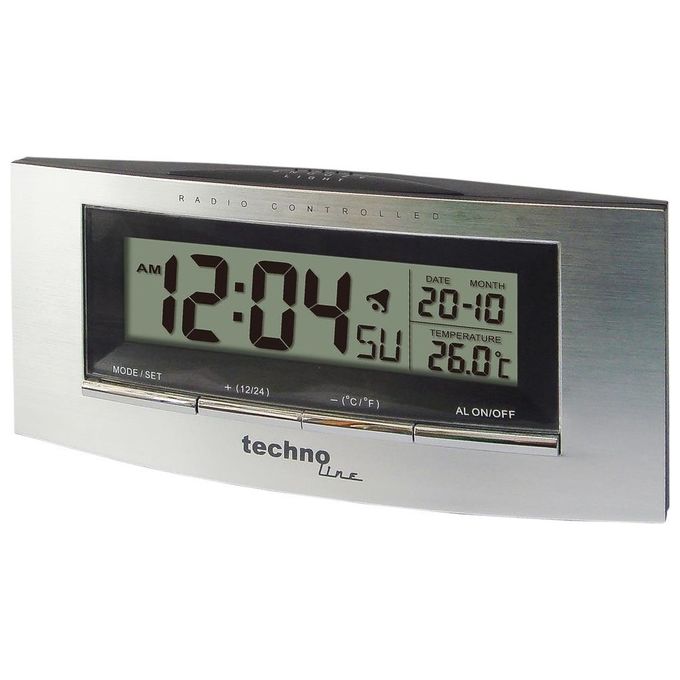 Technoline WT 182 Orologio Radio Argento 14x3,5x6,3cm
