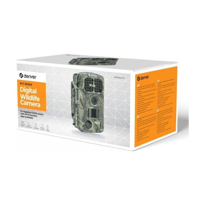 Denver WCT-8026W Fototrappola 8 MP Wi-Fi Visione Notturna 940 nm colore Mimetico