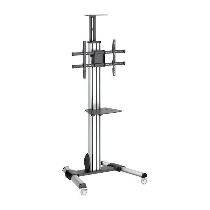 StarTech.com STNDMTV70 Carrello TV per Schermo da 32'' a 75'' Regolazione Altezza 1110-1510 mm Rotazione 90° Inclinazione -12° +5° con Mensola Multimediale colore Nero