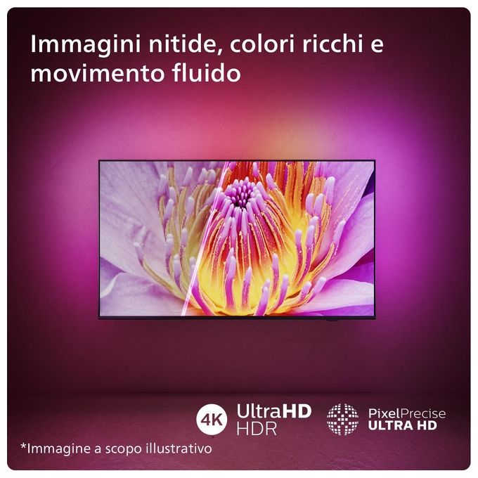 Philips 65PUS8009-12 Smart TV 65'' 4K Ultra HD HDR10+ Ambilight Wi-Fi Titan OS colore Nero