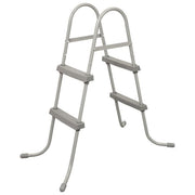 Bestway 58430 Flowclear Scaletta di Sicurezza per Piscina 84 cm 2x2 Gradini Metallo Antiruggine colore Grigio