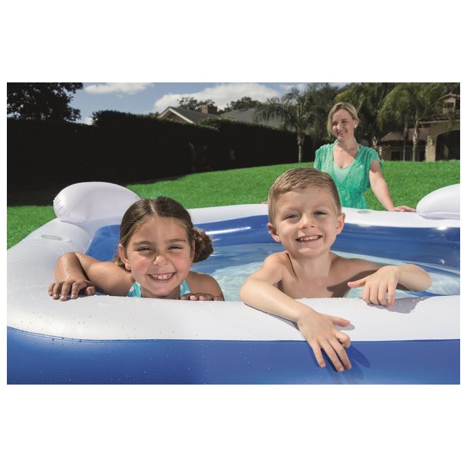 Bestway 54153 Piscina Gonfiabile Fuori Terra Family Pentagono 2 Anelli 575 L 213x206x69 cm colore Multicolore