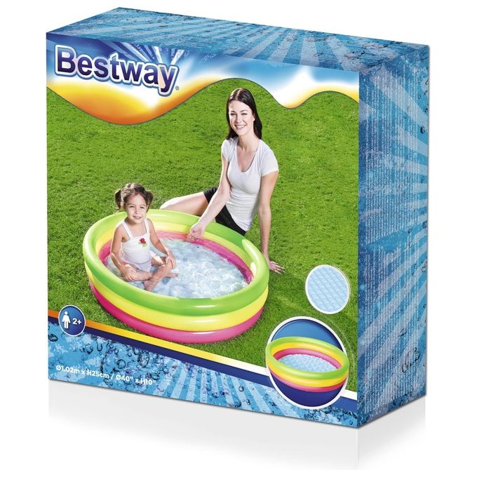 Bestway 51104 Piscina Tonda Arcobaleno 102 H 25