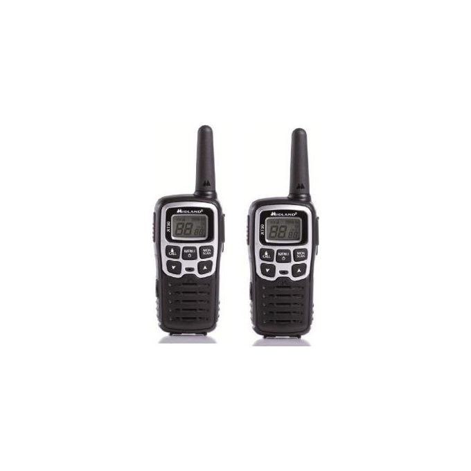 Midland C1178 XT50 Ricetrasmittente PMR446 24 Canali 8 km VOX SCAN Ricarica USB Autonomia 12H colore Nero Grigio